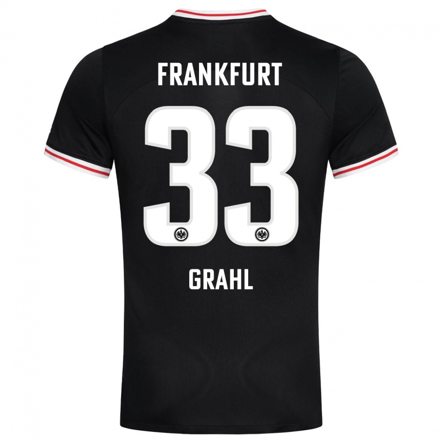 Niño Fútbol Camiseta Jens Grahl #33 Negro 2ª Equipación 2023/24 Perú