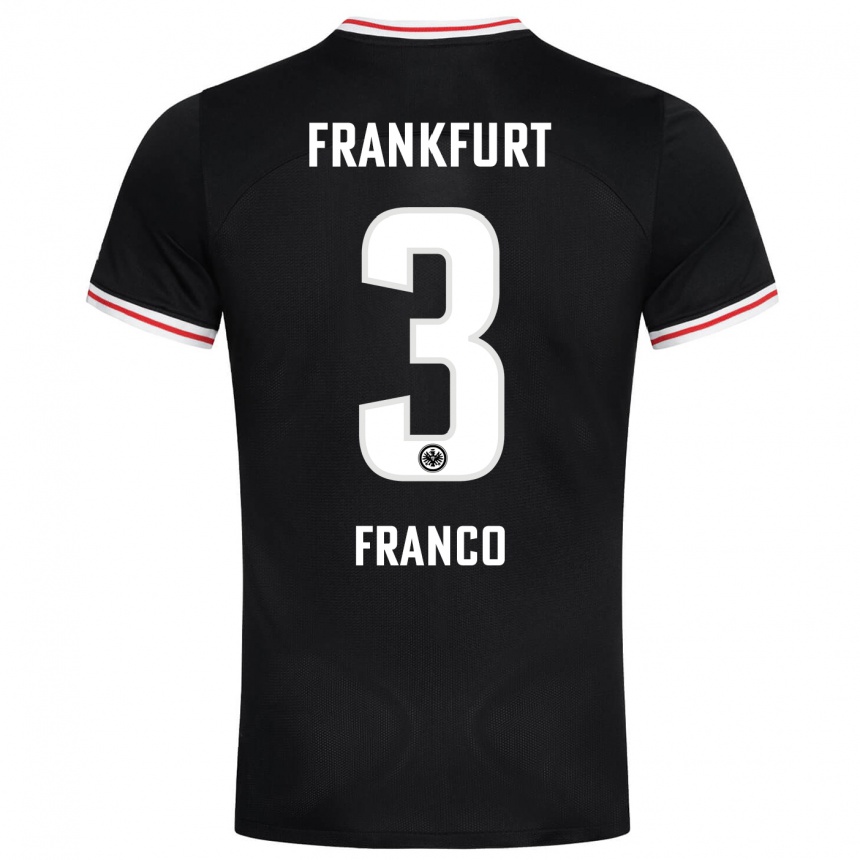 Niño Fútbol Camiseta Giuseppe Franco #3 Negro 2ª Equipación 2023/24 Perú