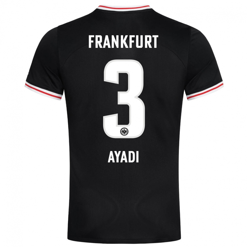 Niño Fútbol Camiseta Akram Ayadi #3 Negro 2ª Equipación 2023/24 Perú