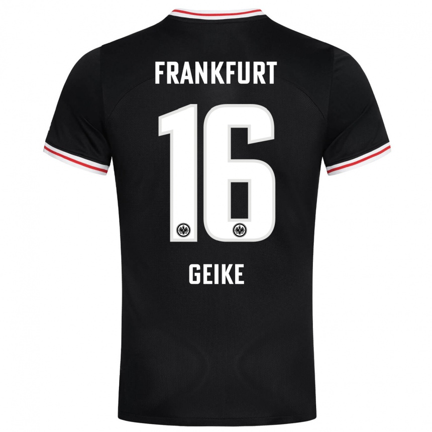 Niño Fútbol Camiseta Jonah Geike #16 Negro 2ª Equipación 2023/24 Perú