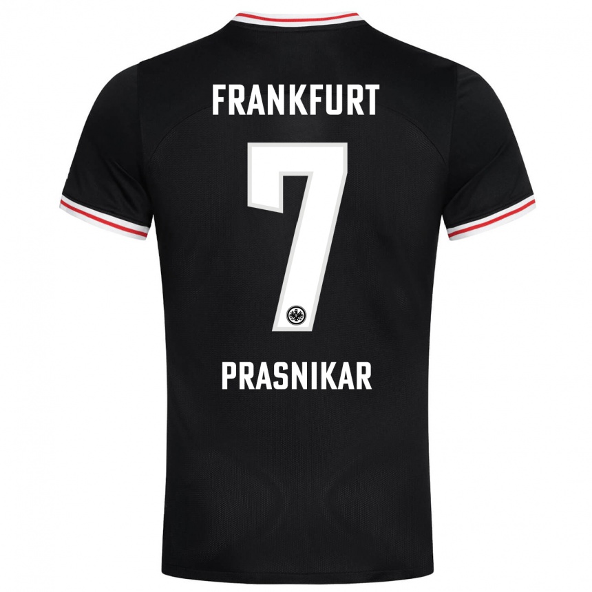 Niño Fútbol Camiseta Lara Prašnikar #7 Negro 2ª Equipación 2023/24 Perú