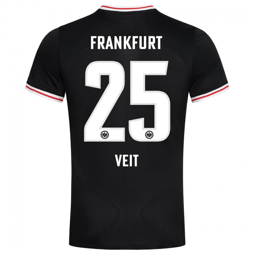 Niño Fútbol Camiseta Jella Veit #25 Negro 2ª Equipación 2023/24 Perú