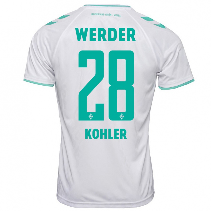 Niño Fútbol Camiseta Ethan Kohler #28 Blanco 2ª Equipación 2023/24 Perú