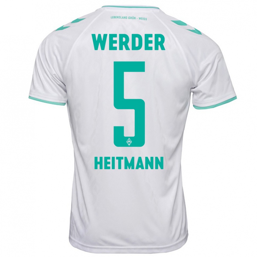 Niño Fútbol Camiseta Mats Heitmann #5 Blanco 2ª Equipación 2023/24 Perú