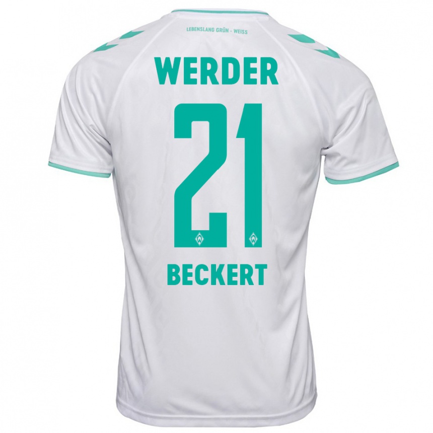 Niño Fútbol Camiseta Jonathan Beckert #21 Blanco 2ª Equipación 2023/24 Perú