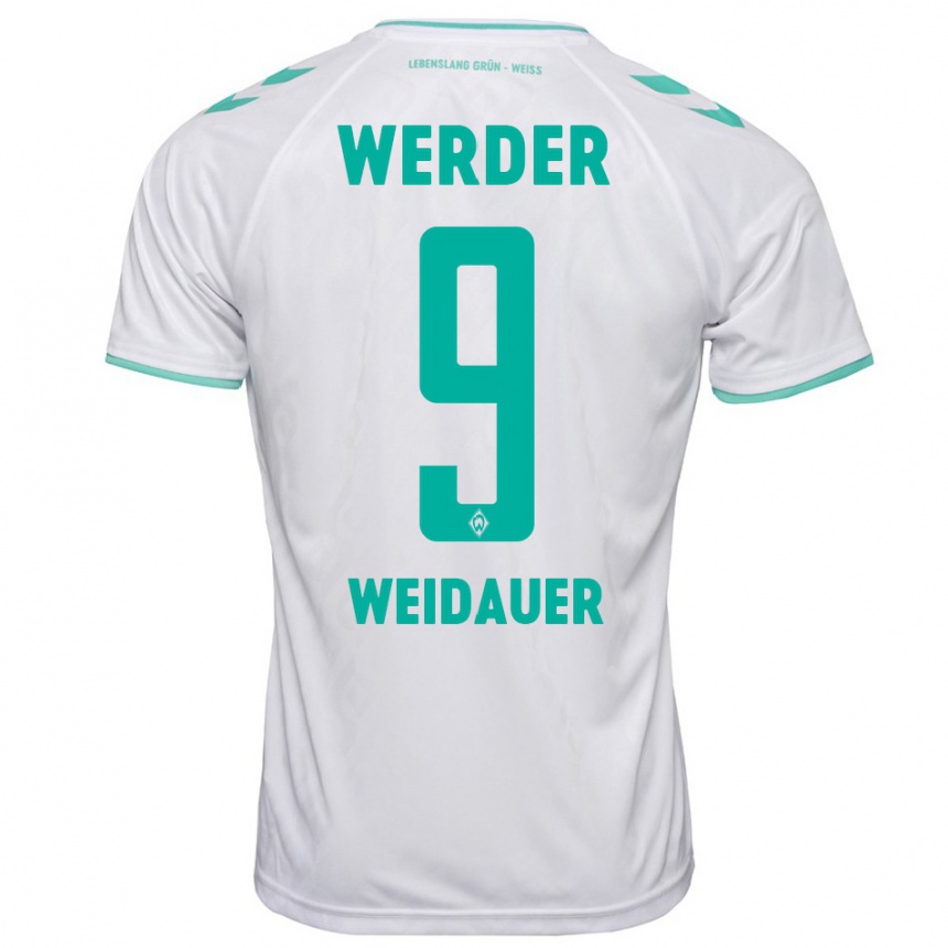 Niño Fútbol Camiseta Sophie Weidauer #9 Blanco 2ª Equipación 2023/24 Perú