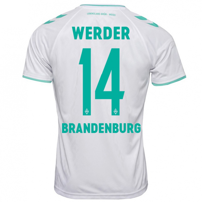 Niño Fútbol Camiseta Michaela Brandenburg #14 Blanco 2ª Equipación 2023/24 Perú