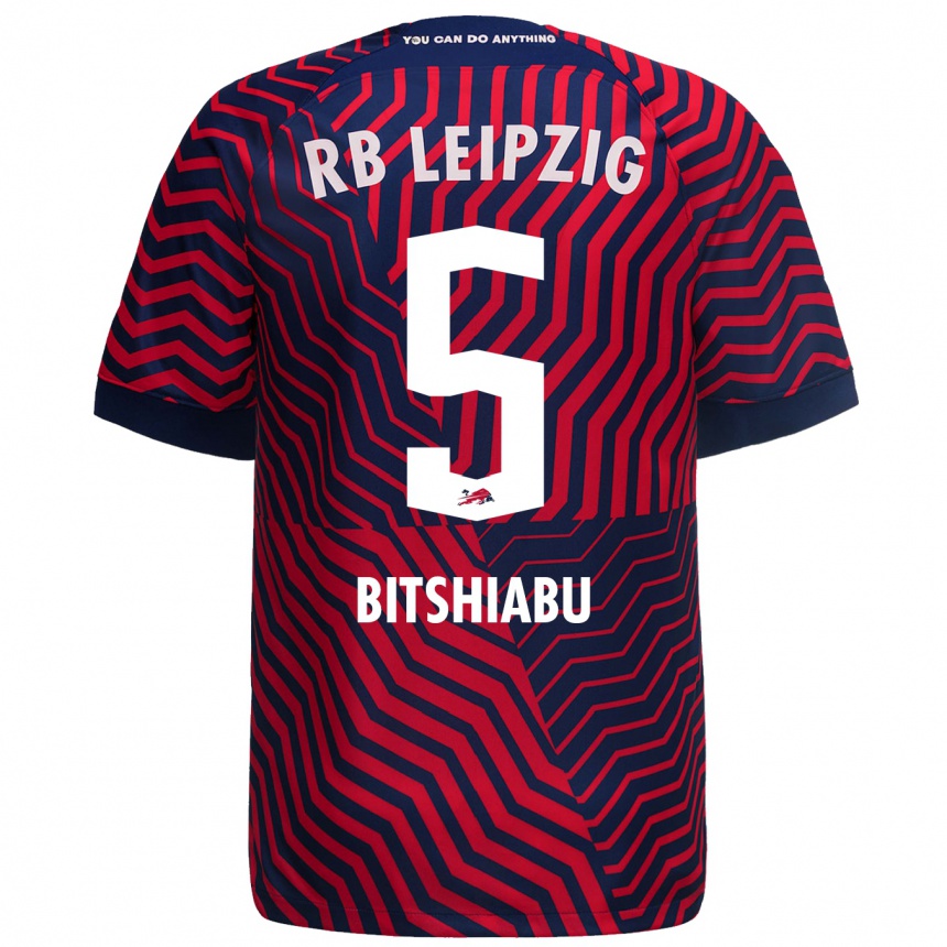 Niño Fútbol Camiseta El Chadaille Bitshiabu #5 Azul Rojo 2ª Equipación 2023/24 Perú