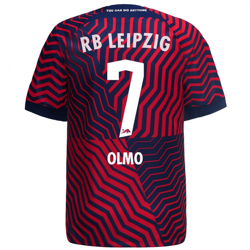 Niño Fútbol Camiseta Dani Olmo #7 Azul Rojo 2ª Equipación 2023/24 Perú