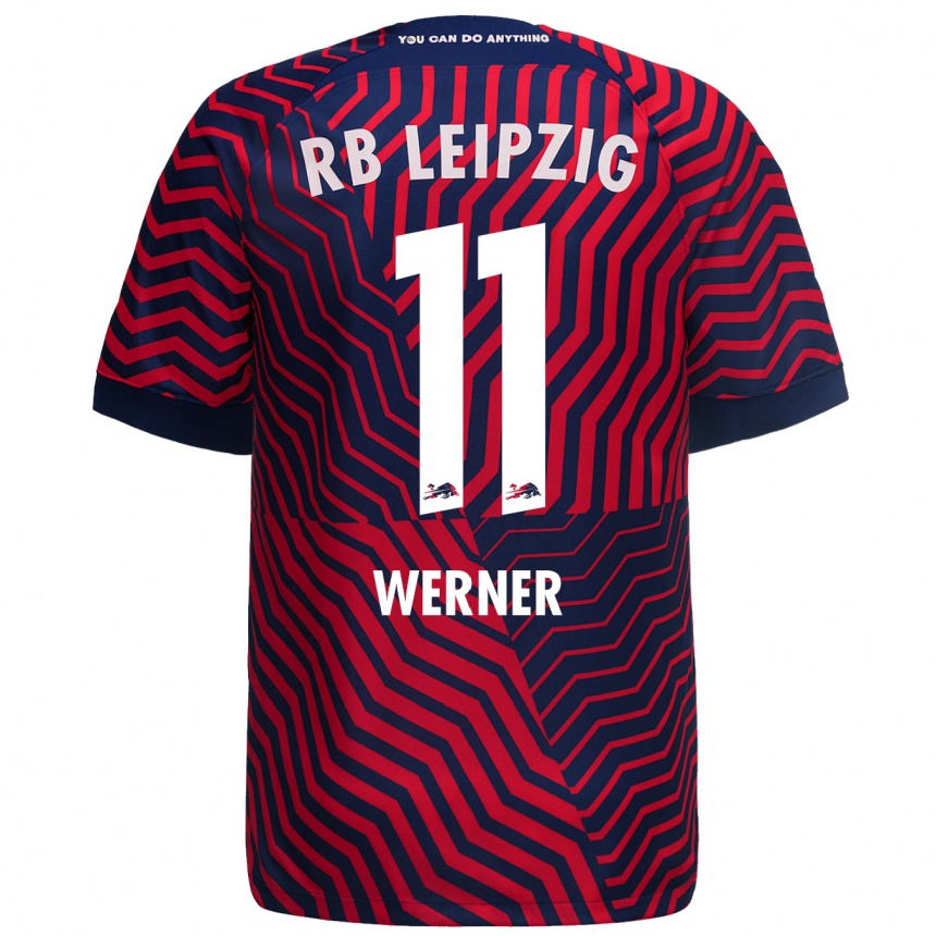 Niño Fútbol Camiseta Timo Werner #11 Azul Rojo 2ª Equipación 2023/24 Perú