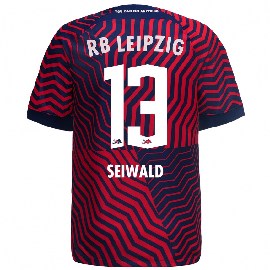 Niño Fútbol Camiseta Nicolas Seiwald #13 Azul Rojo 2ª Equipación 2023/24 Perú