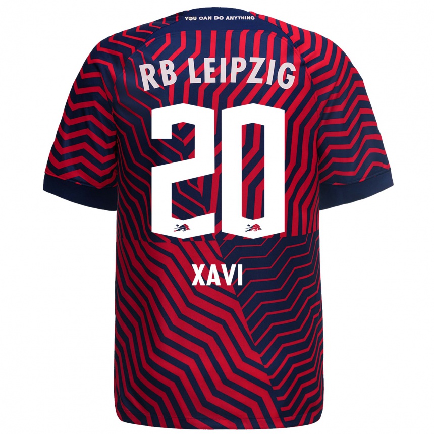 Niño Fútbol Camiseta Xavi Simons #20 Azul Rojo 2ª Equipación 2023/24 Perú