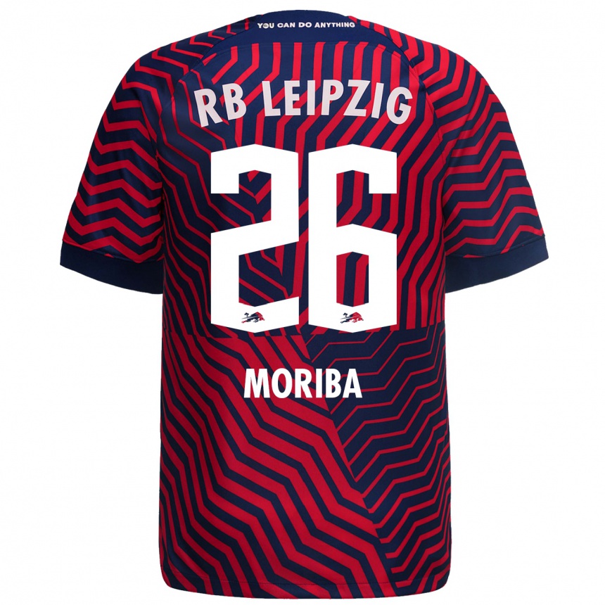 Niño Fútbol Camiseta Ilaix Moriba #26 Azul Rojo 2ª Equipación 2023/24 Perú