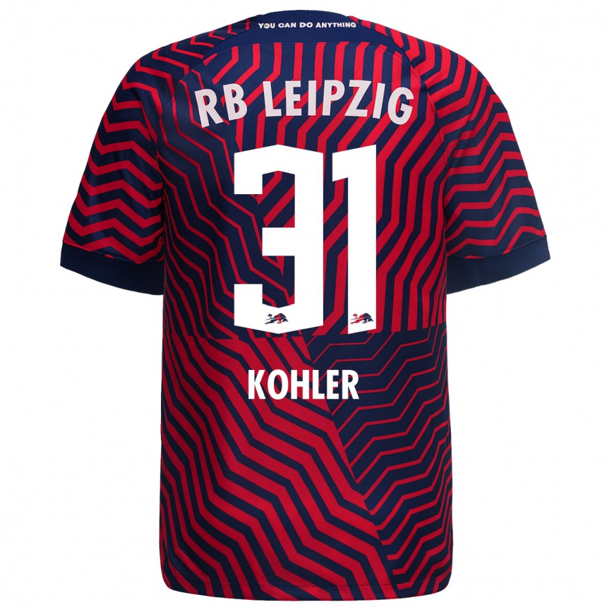 Niño Fútbol Camiseta Tim Köhler #31 Azul Rojo 2ª Equipación 2023/24 Perú