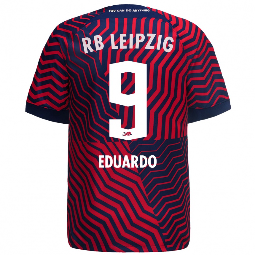 Niño Fútbol Camiseta Yannick Eduardo #9 Azul Rojo 2ª Equipación 2023/24 Perú