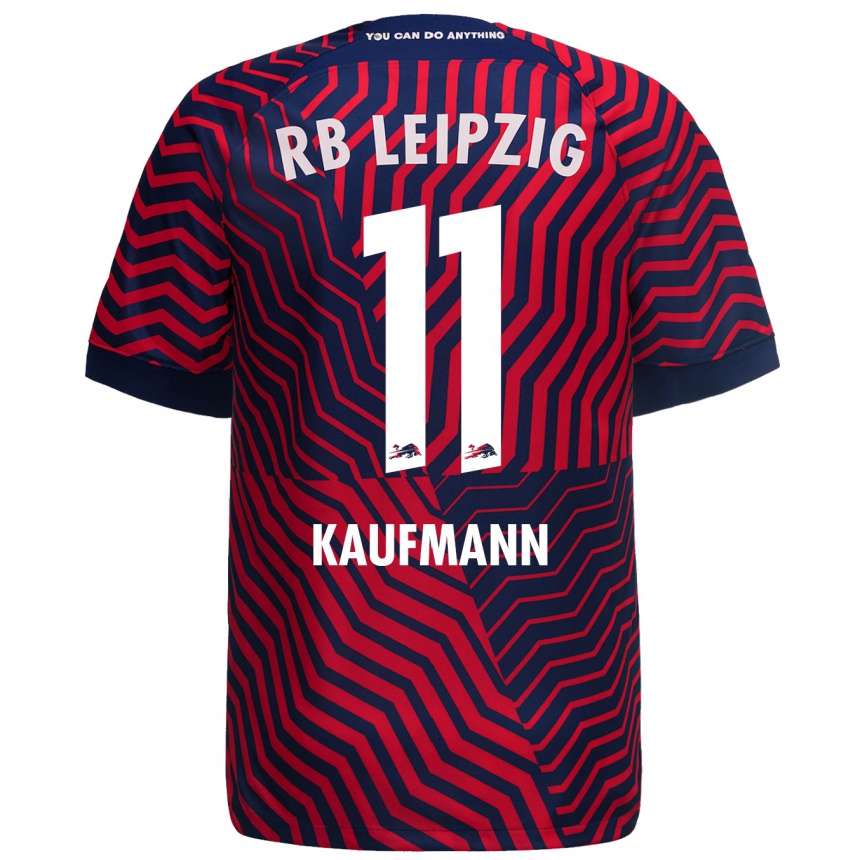 Niño Fútbol Camiseta Tino Kaufmann #11 Azul Rojo 2ª Equipación 2023/24 Perú