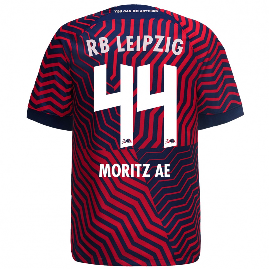 Niño Fútbol Camiseta Moritz Aé #44 Azul Rojo 2ª Equipación 2023/24 Perú