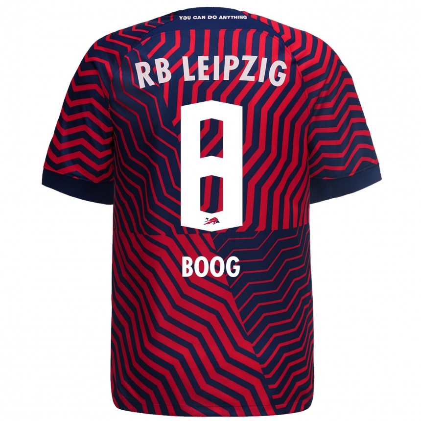 Niño Fútbol Camiseta Miguel Boog #8 Azul Rojo 2ª Equipación 2023/24 Perú