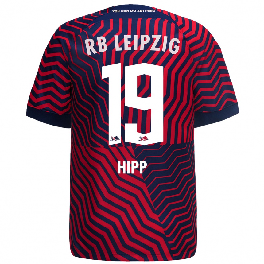 Niño Fútbol Camiseta Jenny Hipp #19 Azul Rojo 2ª Equipación 2023/24 Perú