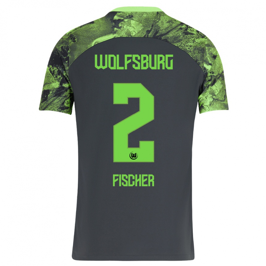 Niño Fútbol Camiseta Kilian Fischer #2 Gris Oscuro 2ª Equipación 2023/24 Perú