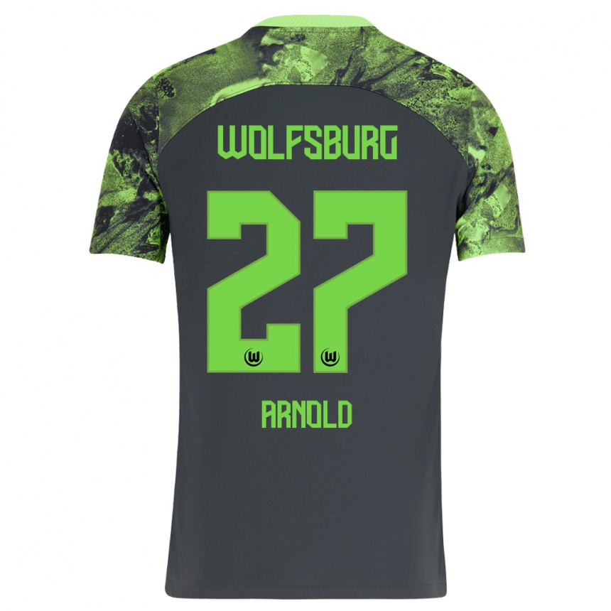 Niño Fútbol Camiseta Maximilian Arnold #27 Gris Oscuro 2ª Equipación 2023/24 Perú