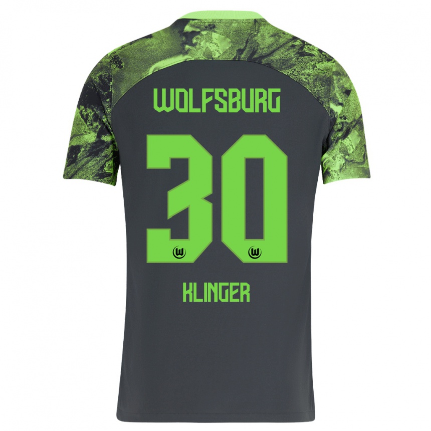 Niño Fútbol Camiseta Niklas Klinger #30 Gris Oscuro 2ª Equipación 2023/24 Perú