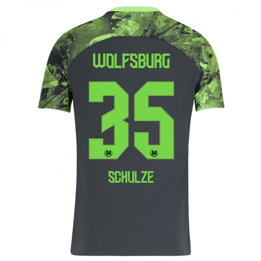 Niño Fútbol Camiseta Philipp Schulze #35 Gris Oscuro 2ª Equipación 2023/24 Perú