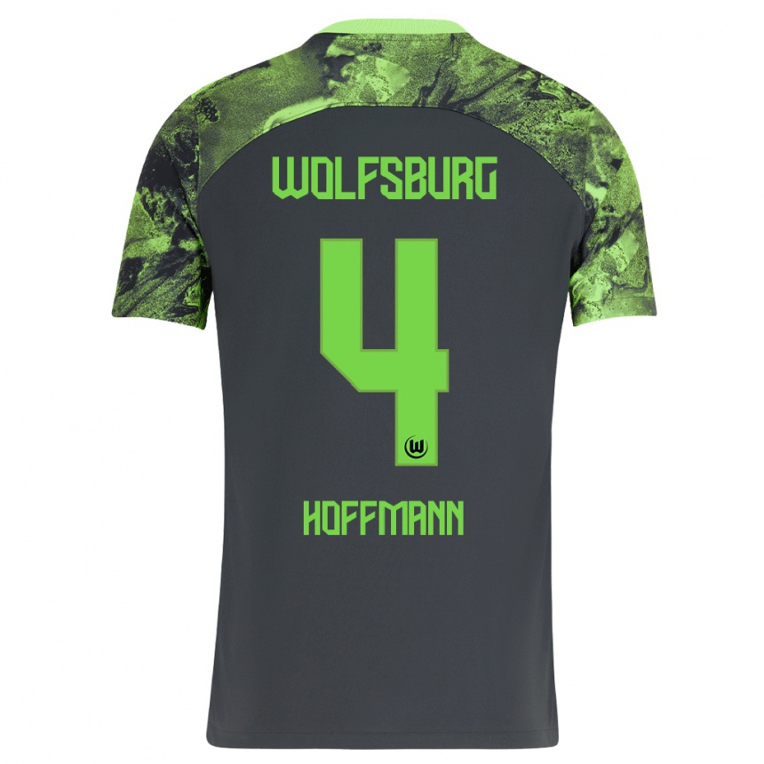 Niño Fútbol Camiseta Nils Hoffmann #4 Gris Oscuro 2ª Equipación 2023/24 Perú