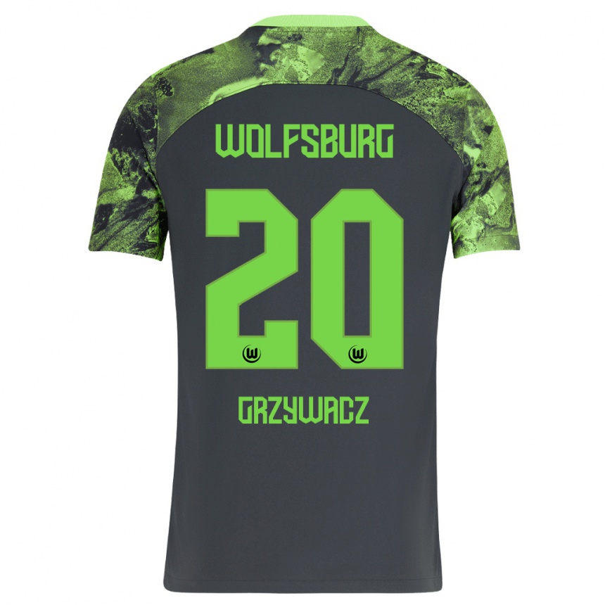 Niño Fútbol Camiseta Eryk Grzywacz #20 Gris Oscuro 2ª Equipación 2023/24 Perú