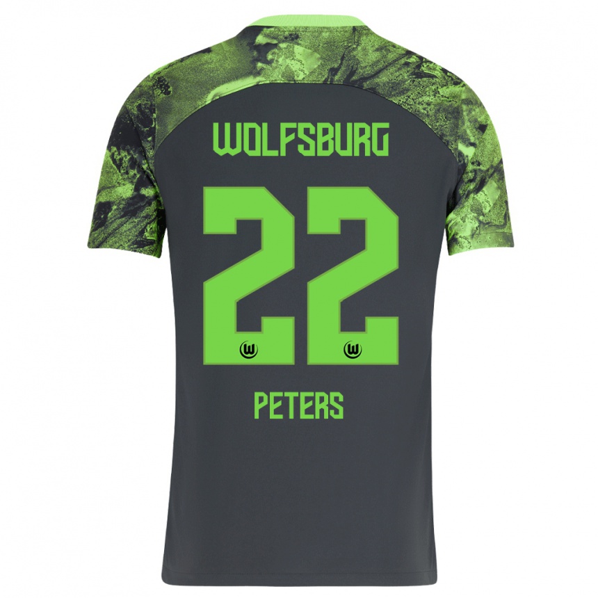 Niño Fútbol Camiseta Laurin Peters #22 Gris Oscuro 2ª Equipación 2023/24 Perú