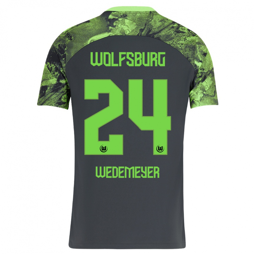 Niño Fútbol Camiseta Joelle Wedemeyer #24 Gris Oscuro 2ª Equipación 2023/24 Perú