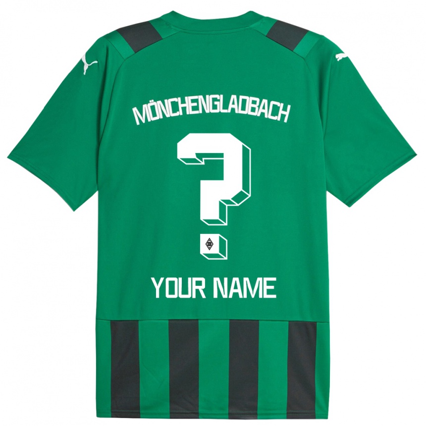 Niño Fútbol Camiseta Su Nombre #0 Verde Negro 2ª Equipación 2023/24 Perú