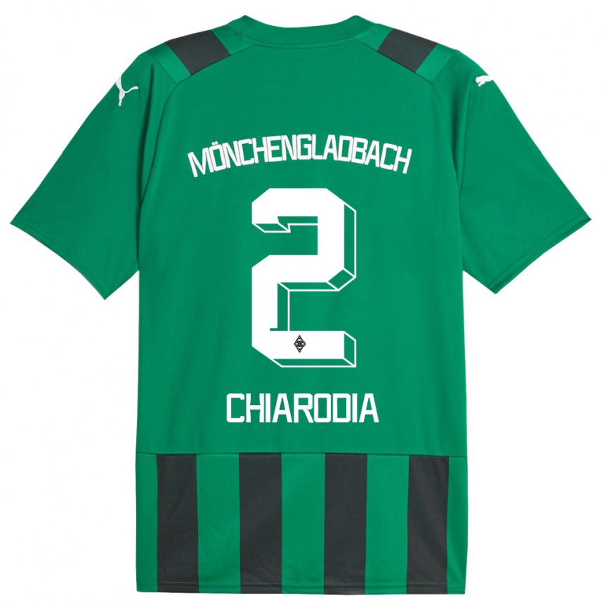 Niño Fútbol Camiseta Fabio Chiarodia #2 Verde Negro 2ª Equipación 2023/24 Perú