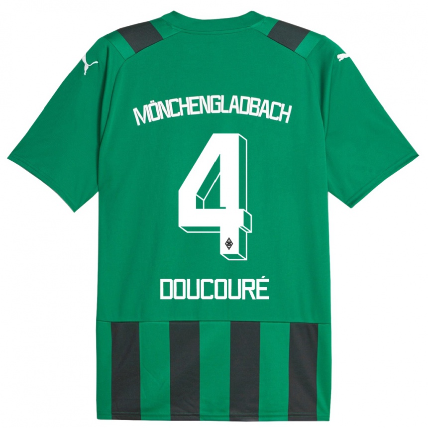 Niño Fútbol Camiseta Mamadou Doucouré #4 Verde Negro 2ª Equipación 2023/24 Perú