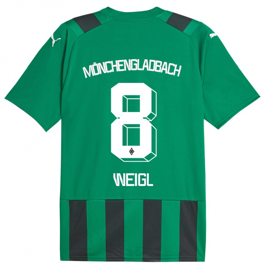 Niño Fútbol Camiseta Julian Weigl #8 Verde Negro 2ª Equipación 2023/24 Perú