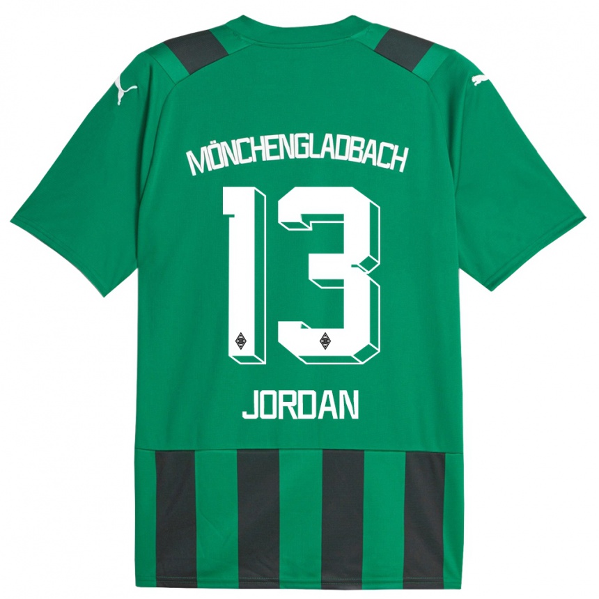 Niño Fútbol Camiseta Jordan #13 Verde Negro 2ª Equipación 2023/24 Perú