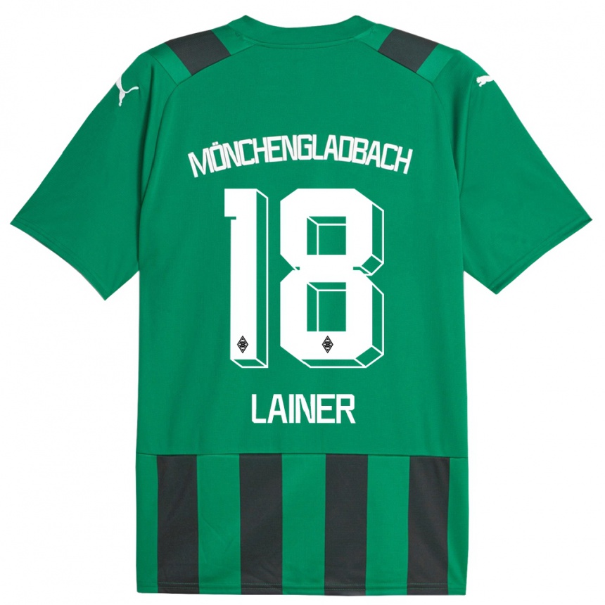 Niño Fútbol Camiseta Stefan Lainer #18 Verde Negro 2ª Equipación 2023/24 Perú