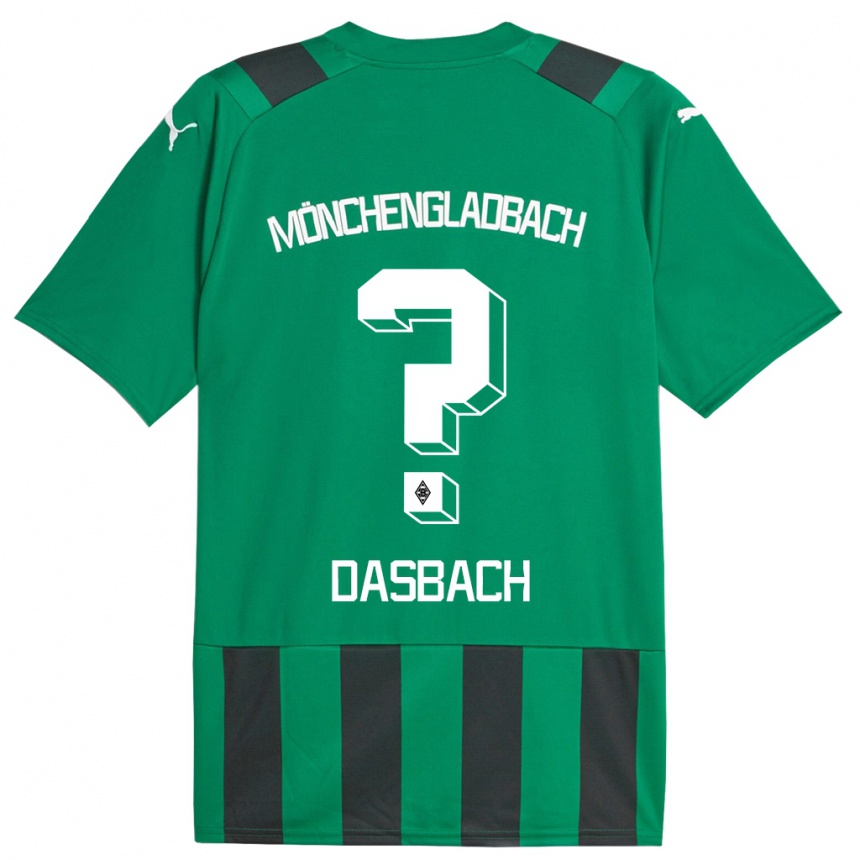 Niño Fútbol Camiseta Yannik Dasbach #0 Verde Negro 2ª Equipación 2023/24 Perú