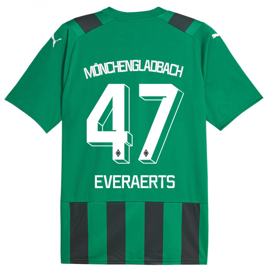 Niño Fútbol Camiseta Kim Everaerts #47 Verde Negro 2ª Equipación 2023/24 Perú