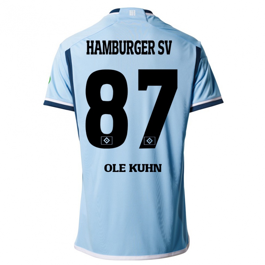 Niño Fútbol Camiseta Niklas Ole Kühn #87 Azul 2ª Equipación 2023/24 Perú