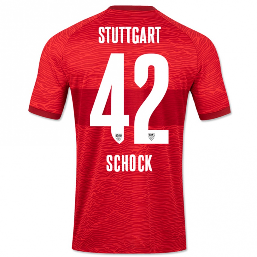 Niño Fútbol Camiseta Florian Schock #42 Rojo 2ª Equipación 2023/24 Perú