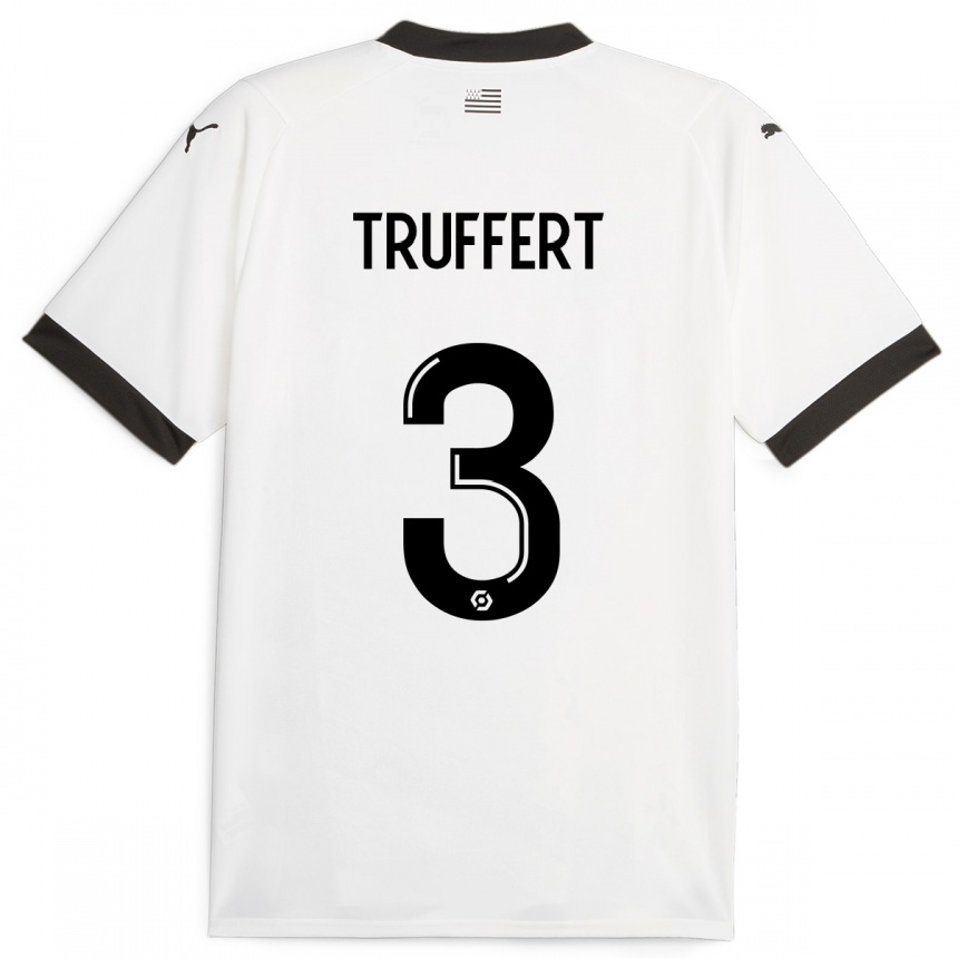 Niño Fútbol Camiseta Adrien Truffert #3 Blanco 2ª Equipación 2023/24 Perú