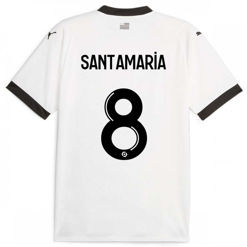 Niño Fútbol Camiseta Baptiste Santamaria #8 Blanco 2ª Equipación 2023/24 Perú