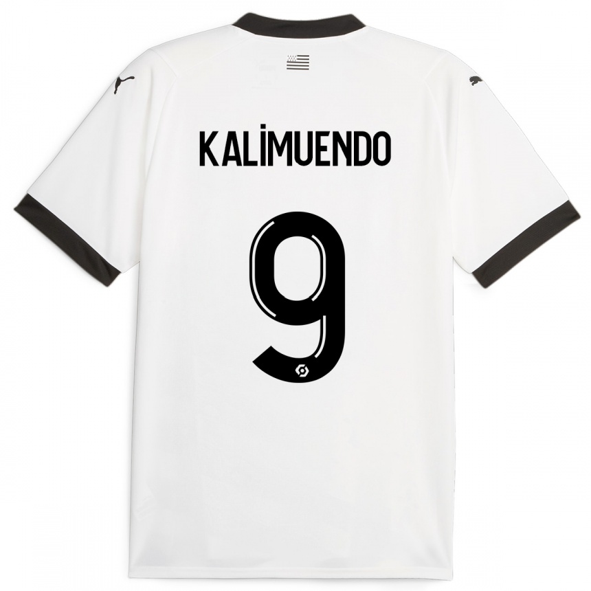 Niño Fútbol Camiseta Arnaud Kalimuendo #9 Blanco 2ª Equipación 2023/24 Perú