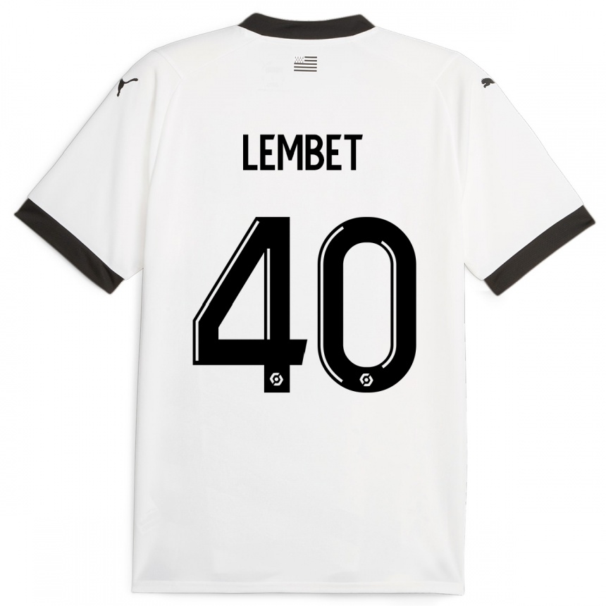 Niño Fútbol Camiseta Geoffrey Lembet #40 Blanco 2ª Equipación 2023/24 Perú