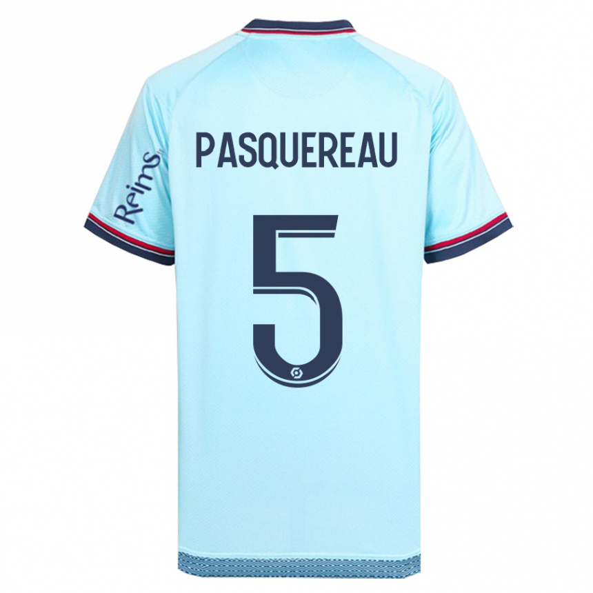 Niño Fútbol Camiseta Julie Pasquereau #5 Cielo Azul 2ª Equipación 2023/24 Perú