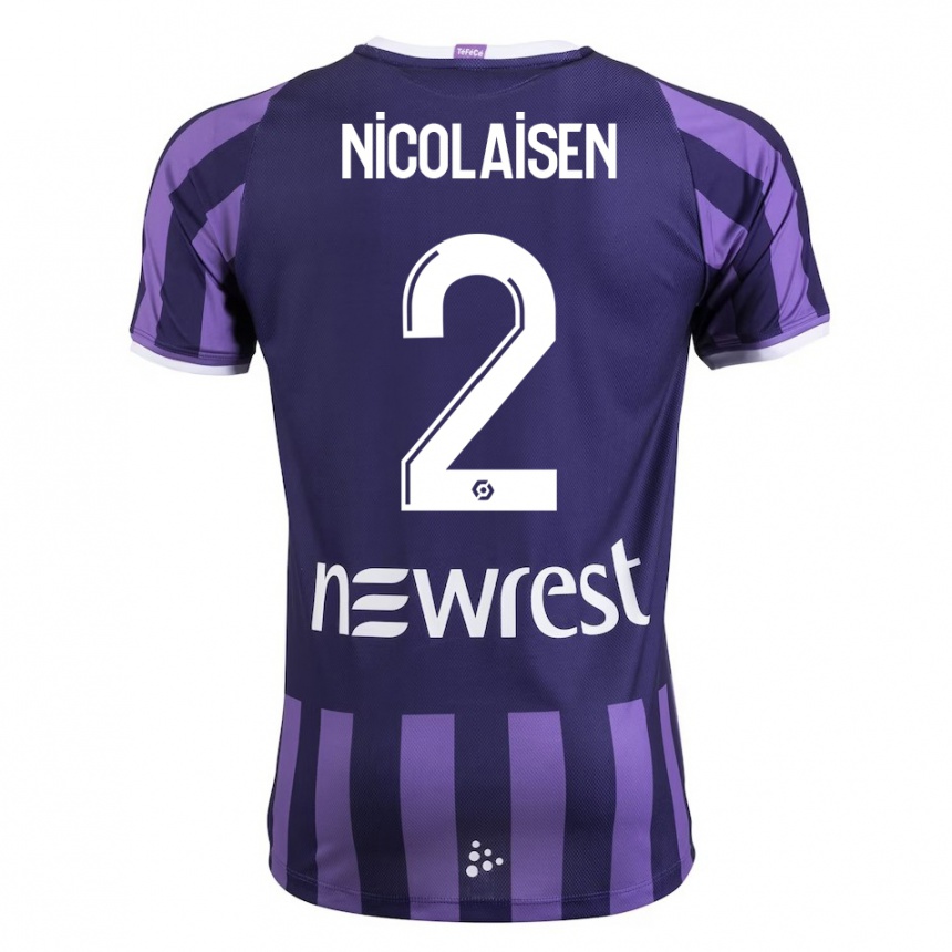 Niño Fútbol Camiseta Rasmus Nicolaisen #2 Morado 2ª Equipación 2023/24 Perú