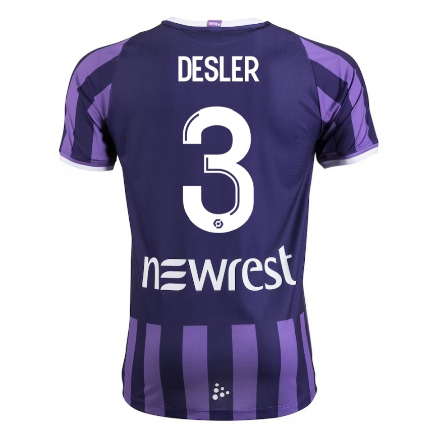 Niño Fútbol Camiseta Mikkel Desler #3 Morado 2ª Equipación 2023/24 Perú