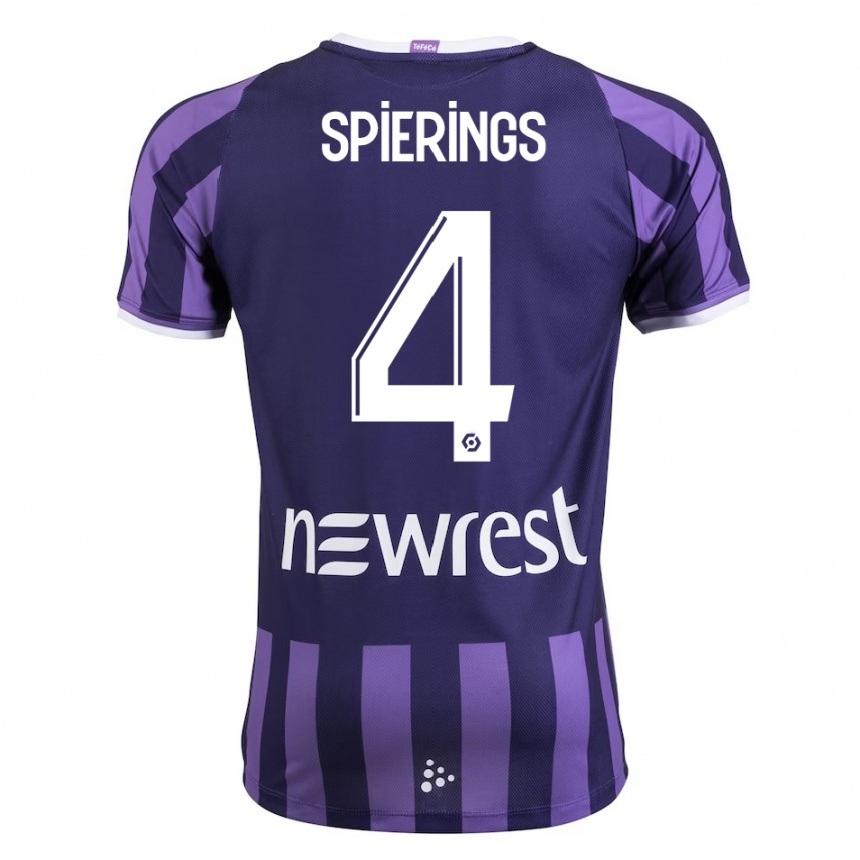 Niño Fútbol Camiseta Stijn Spierings #4 Morado 2ª Equipación 2023/24 Perú