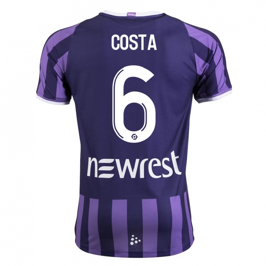 Niño Fútbol Camiseta Logan Costa #6 Morado 2ª Equipación 2023/24 Perú